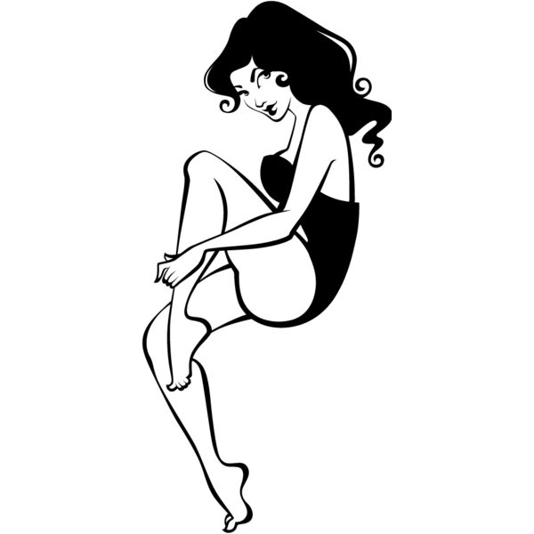pinup girl basic, black and white Thumbnail